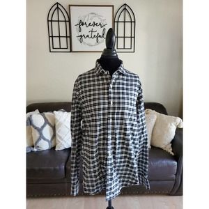 Ralph Lauren Polo Long Sleeve Black & White Plaid Shirt Men's Size XL Classic